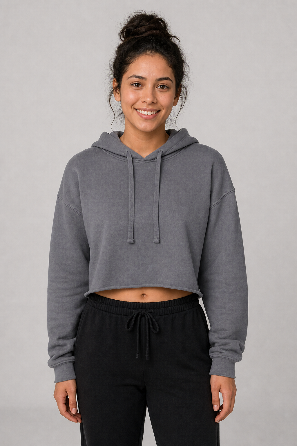 Women's Cropped Hoodie — On model