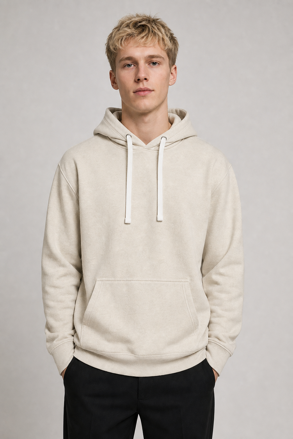 Fleece Hoodie — On model